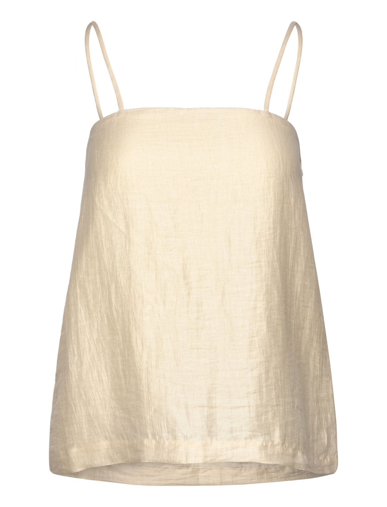House Of Dagmar Linen Strap Top Kräm