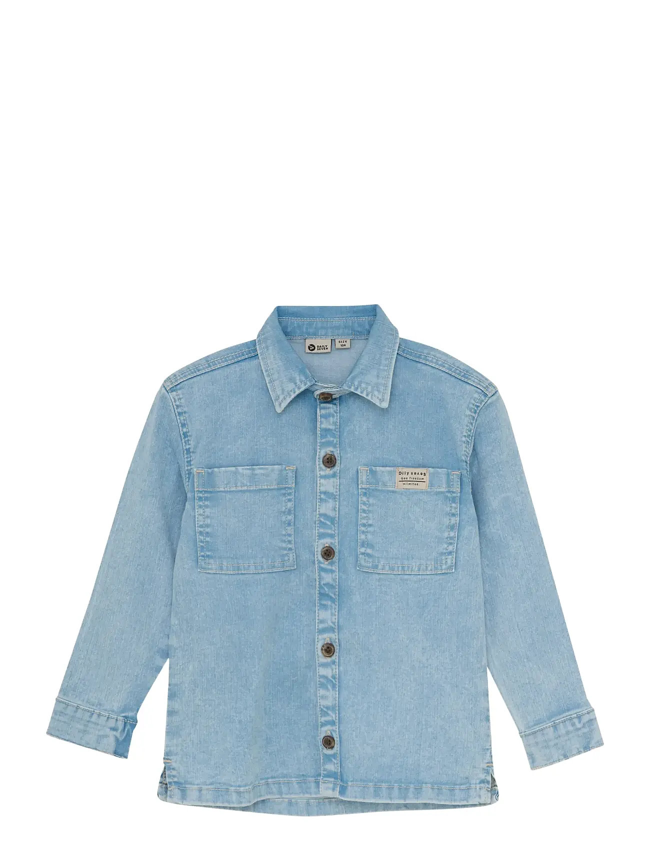 DAILY 7 Denim Shirt Backprint Blau - 110 - Kinder