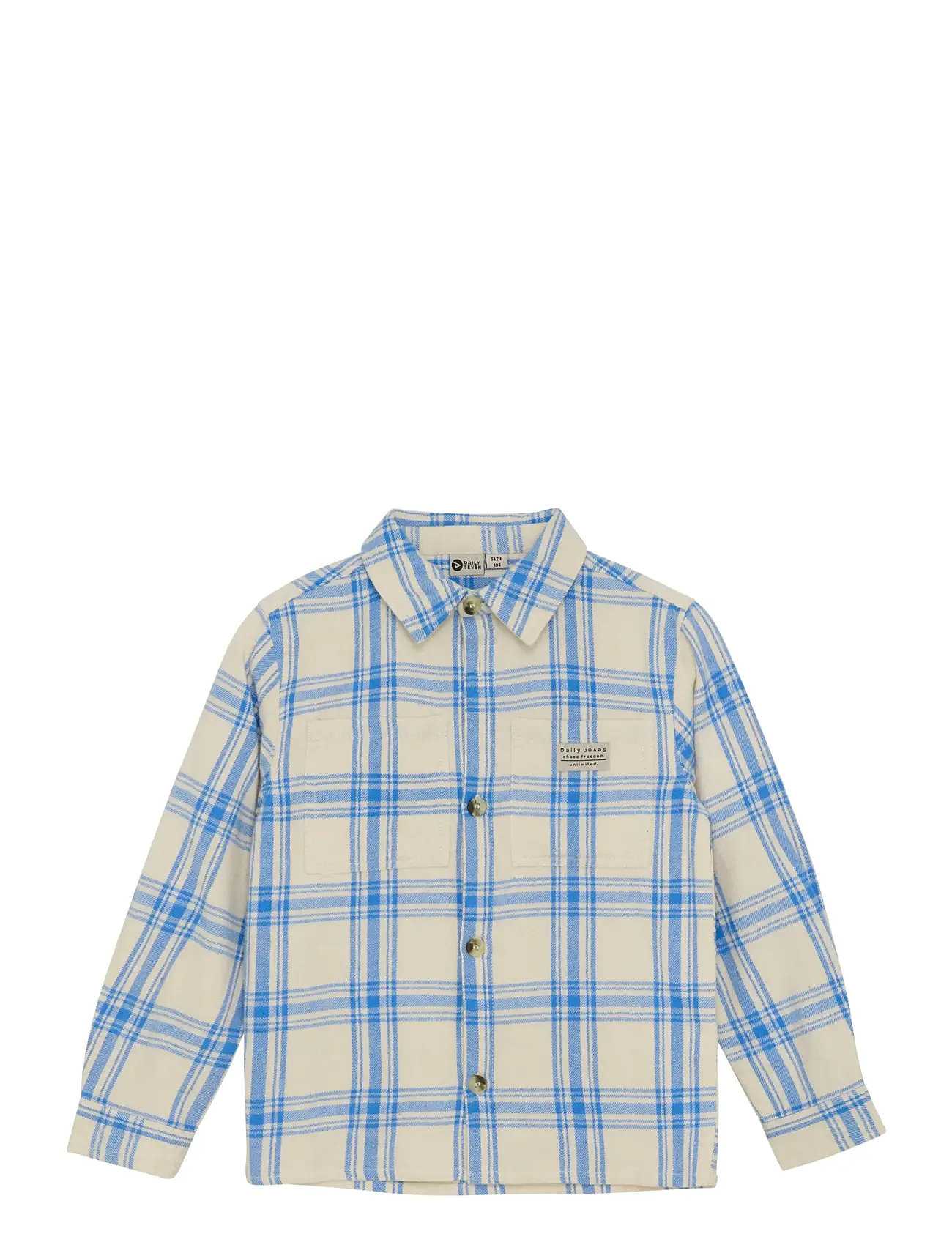 DAILY 7 Shirt Check Print Blau - 134 - Kinder