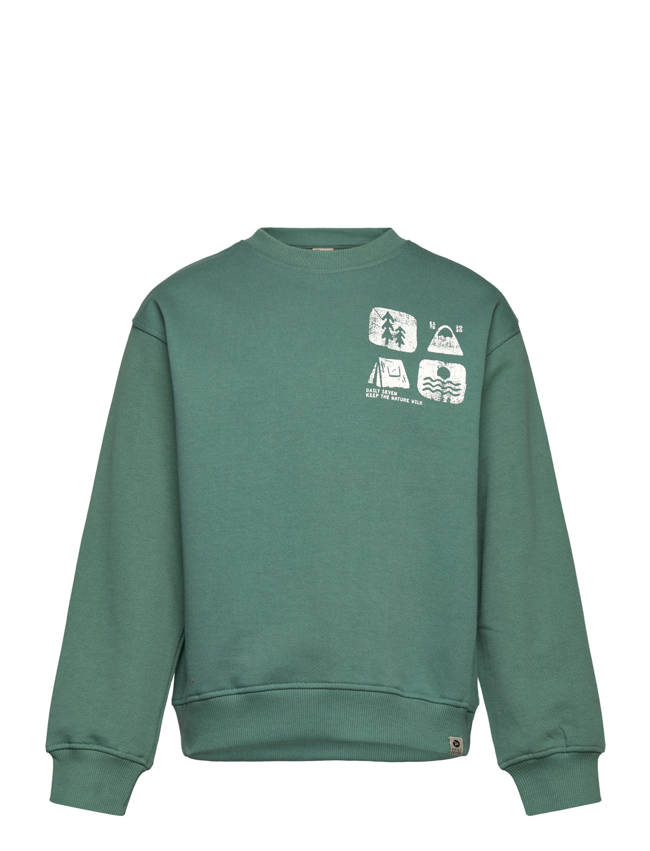DAILY 7 Oversized Pullover Artwork Grün - 92 - Kinder