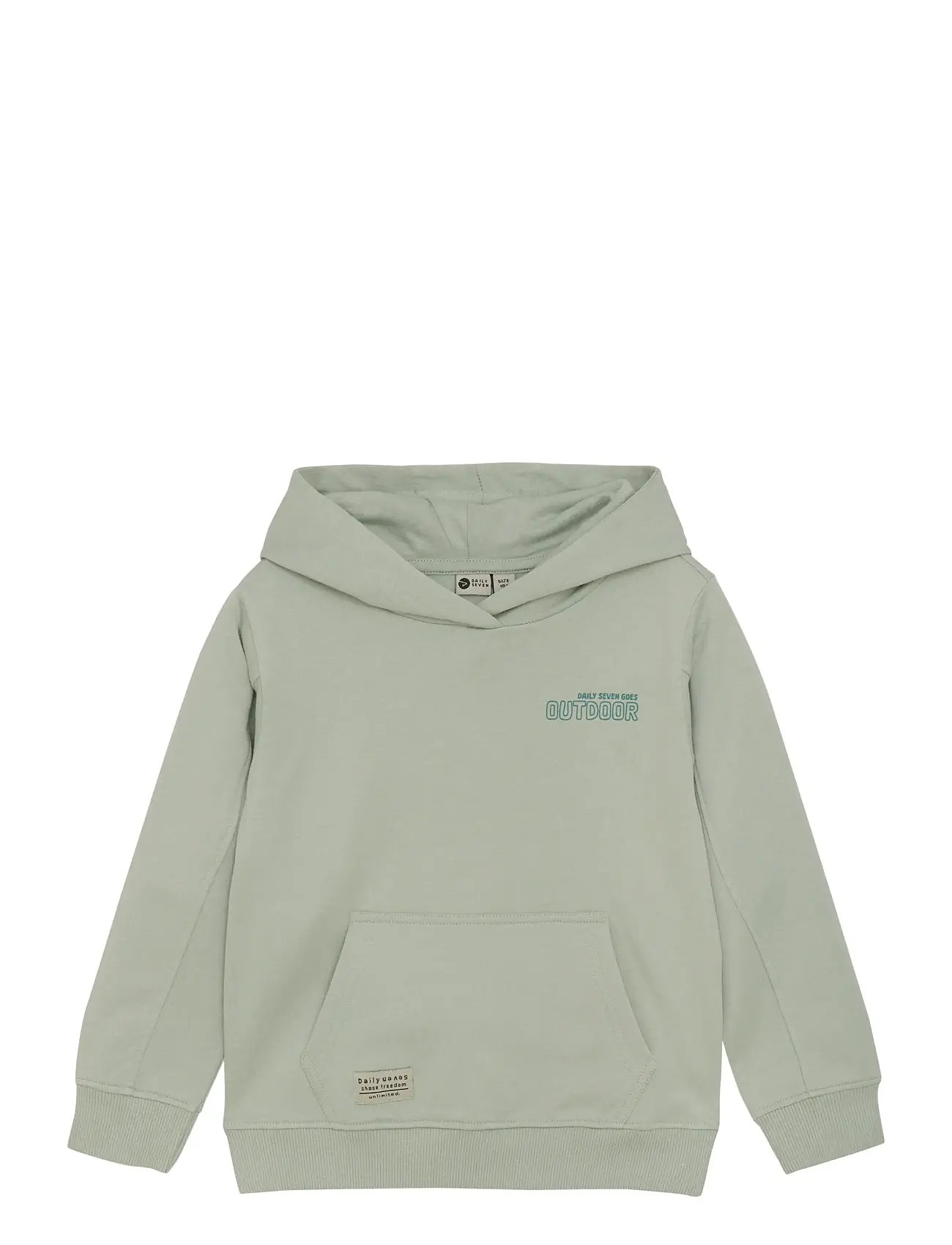 DAILY 7 Hoodie Backprint Grün - 122 - Kinder