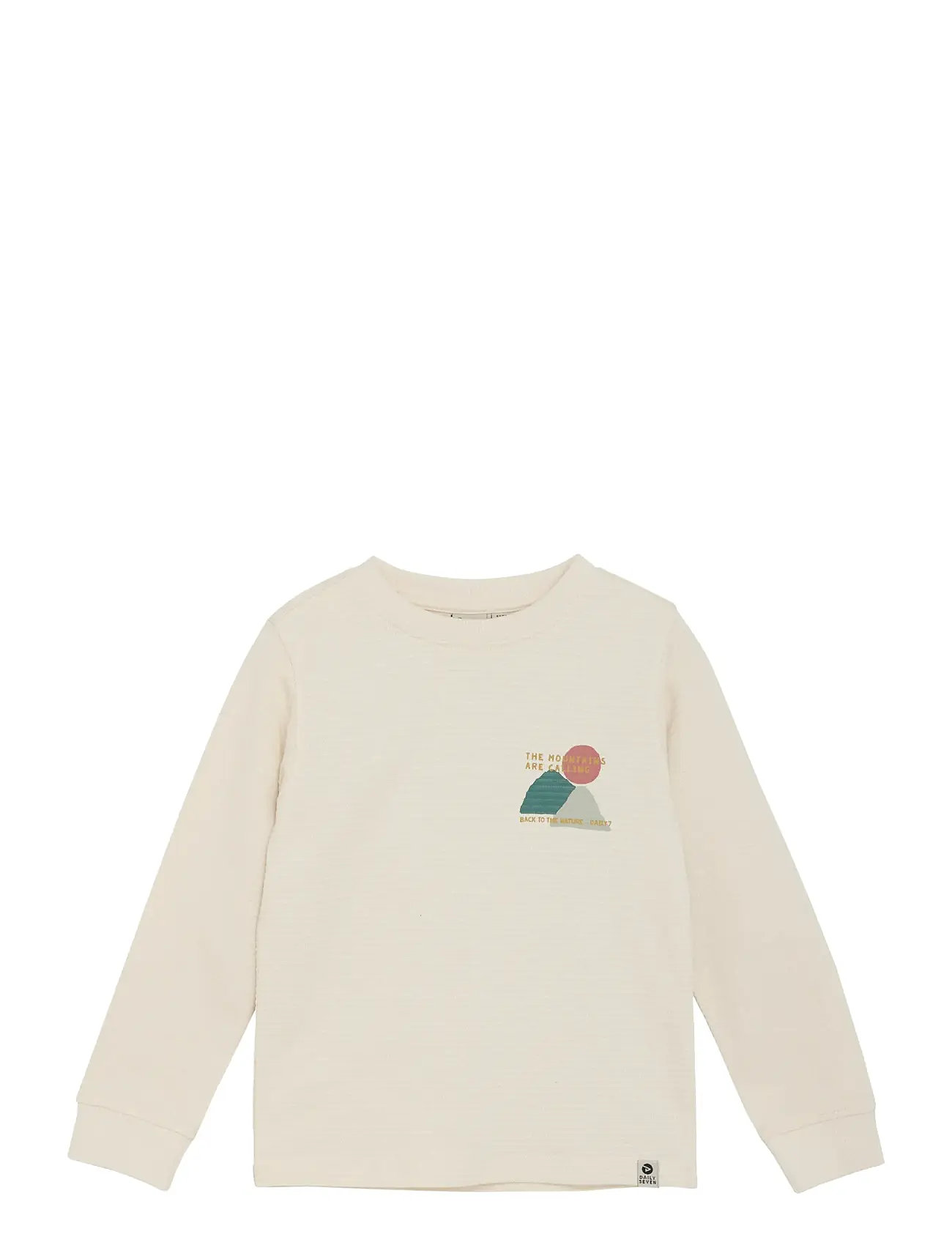 DAILY 7 T-Shirt Longsleeve Chest Print Cream - 110 - Kinder