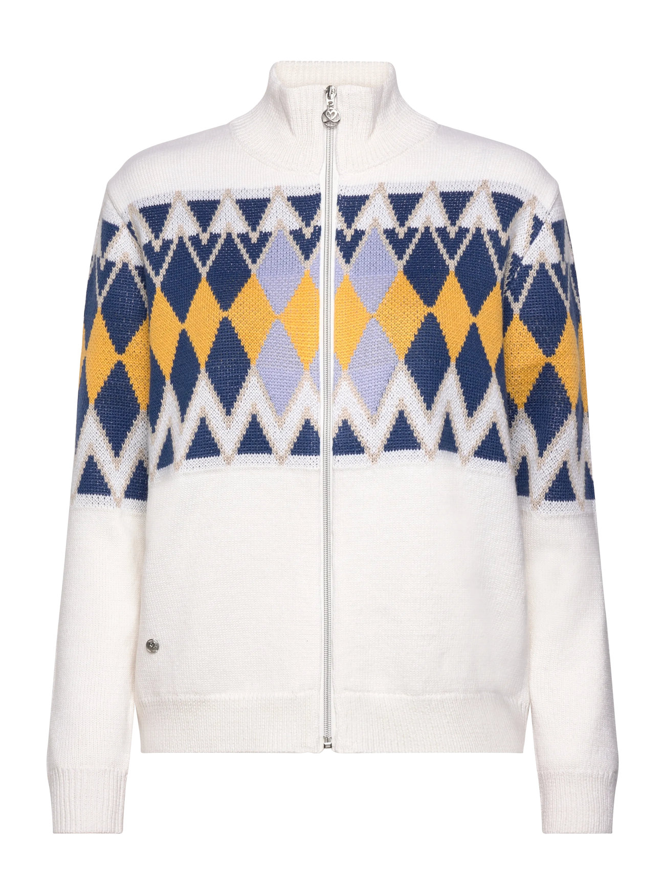 DAILY Sport Placed Argyle Cardigan Lined Weiß - XL - Damen