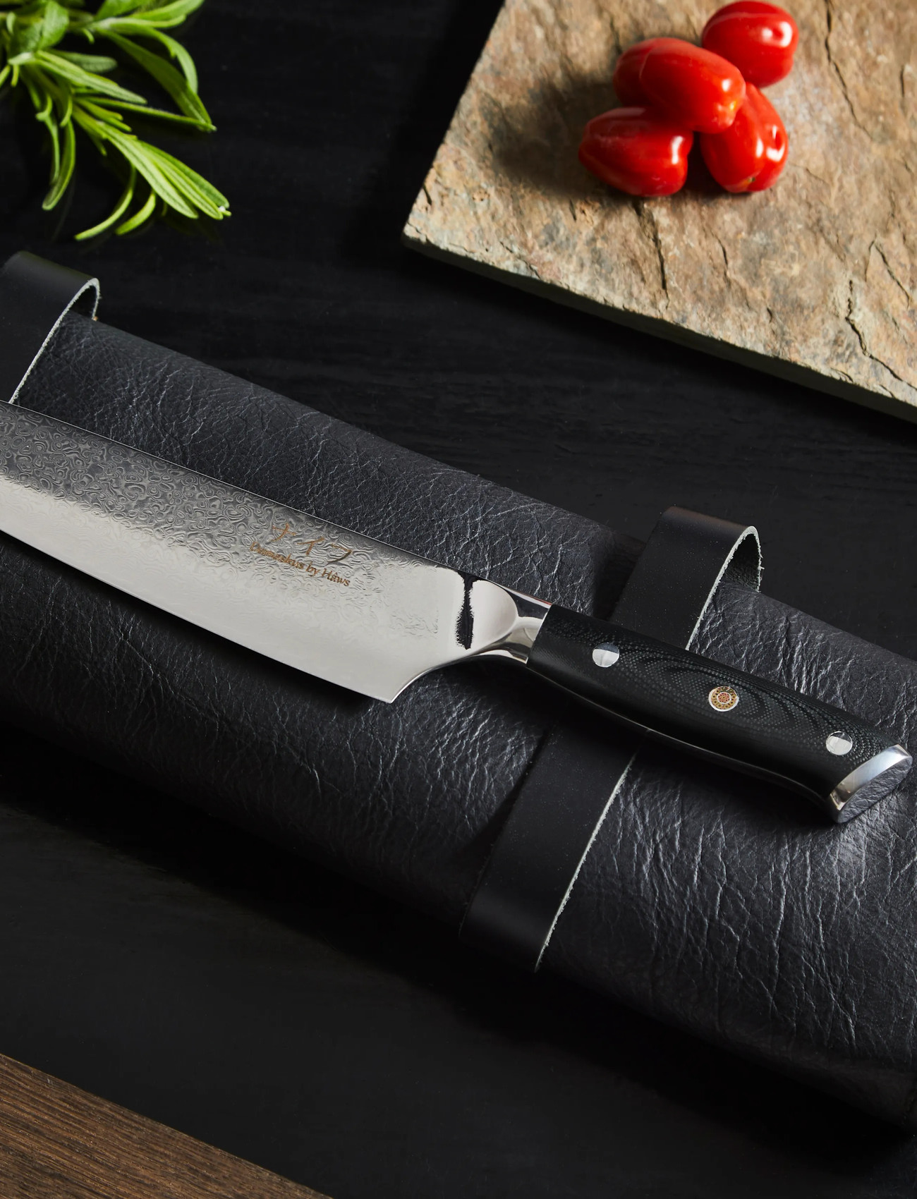 Damascus by Hâws Chef Knife 33.5 cm, 33.5 cm, Black, Knive Og Tilbehør > Kokkeknive, Unisex