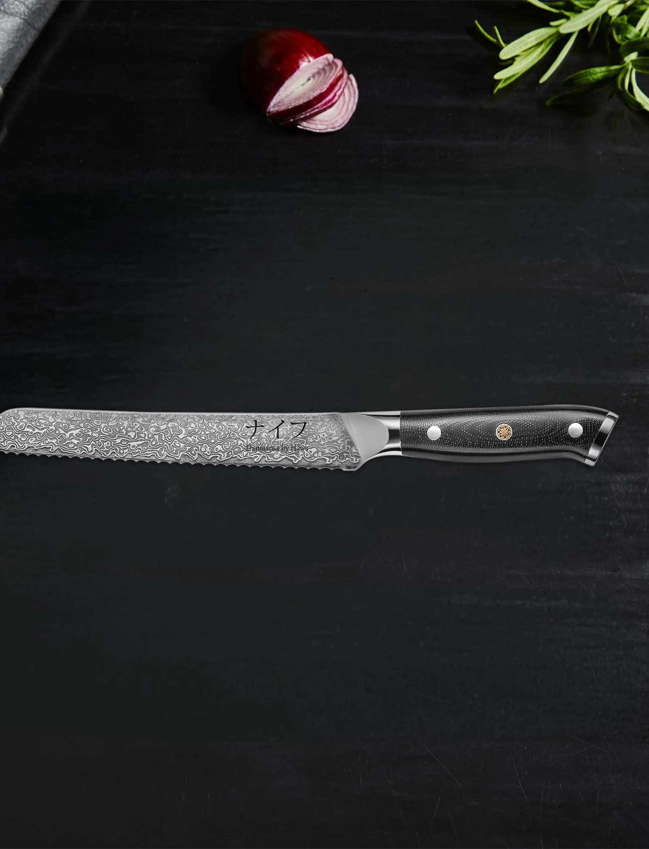 Damascus by Hâws Bread Knife 33 cm, 33 cm, Silver, Knive Og Tilbehør > Brødknive, Unisex