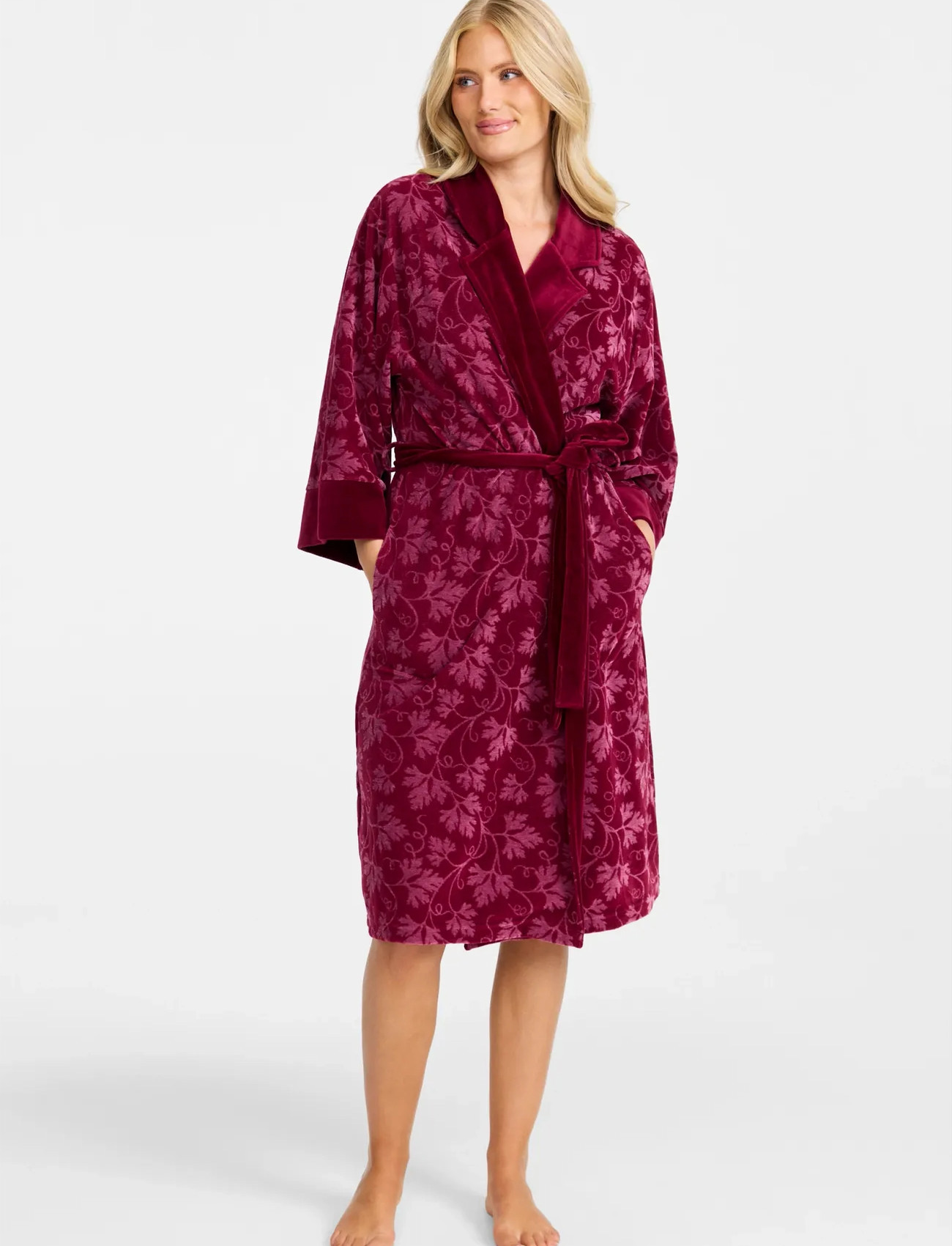 Damella of Sweden Robe, L, Burgundy, Nat- Og Loungewear > Morgenkåber, Dame