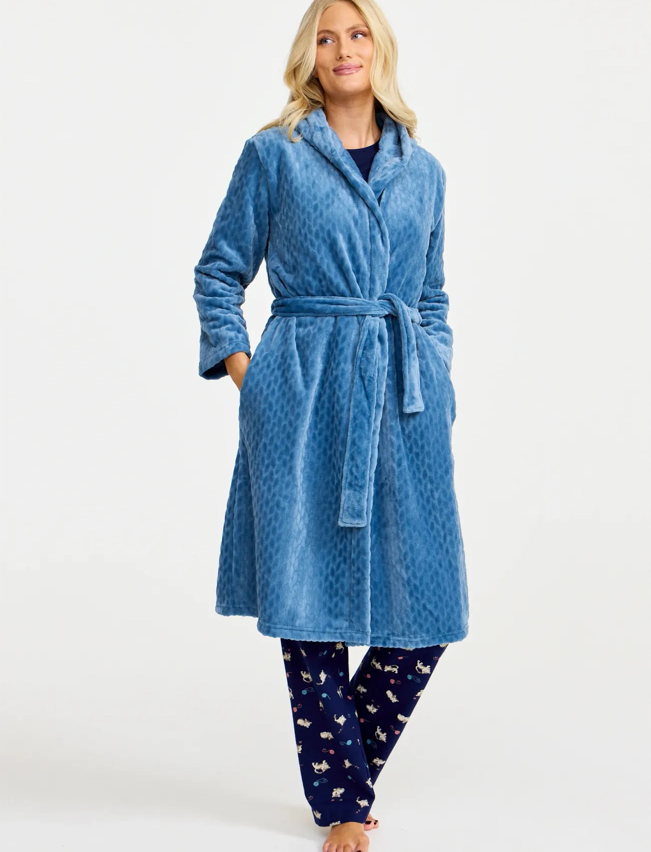 Damella of Sweden Robe, L, Blue, Nat- Og Loungewear > Morgenkåber, Dame