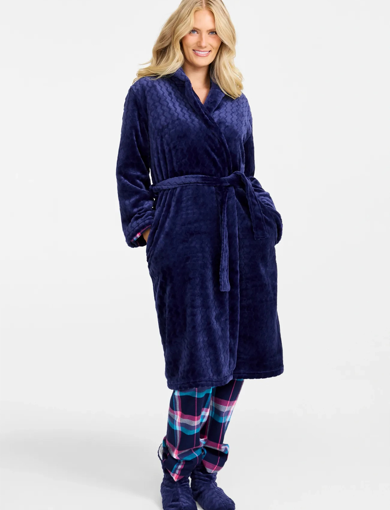Damella of Sweden Robe, M, Navy, Nat- Og Loungewear > Morgenkåber, Dame