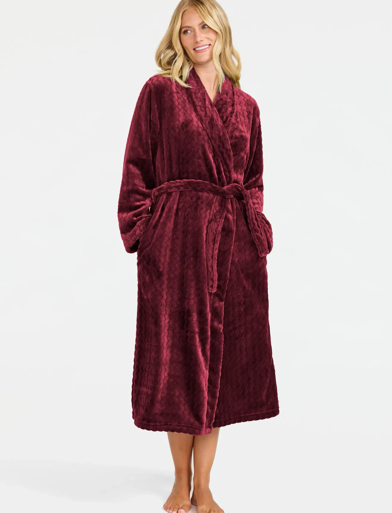 Damella of Sweden Robe, L, Burgundy, Nat- Og Loungewear > Morgenkåber, Dame
