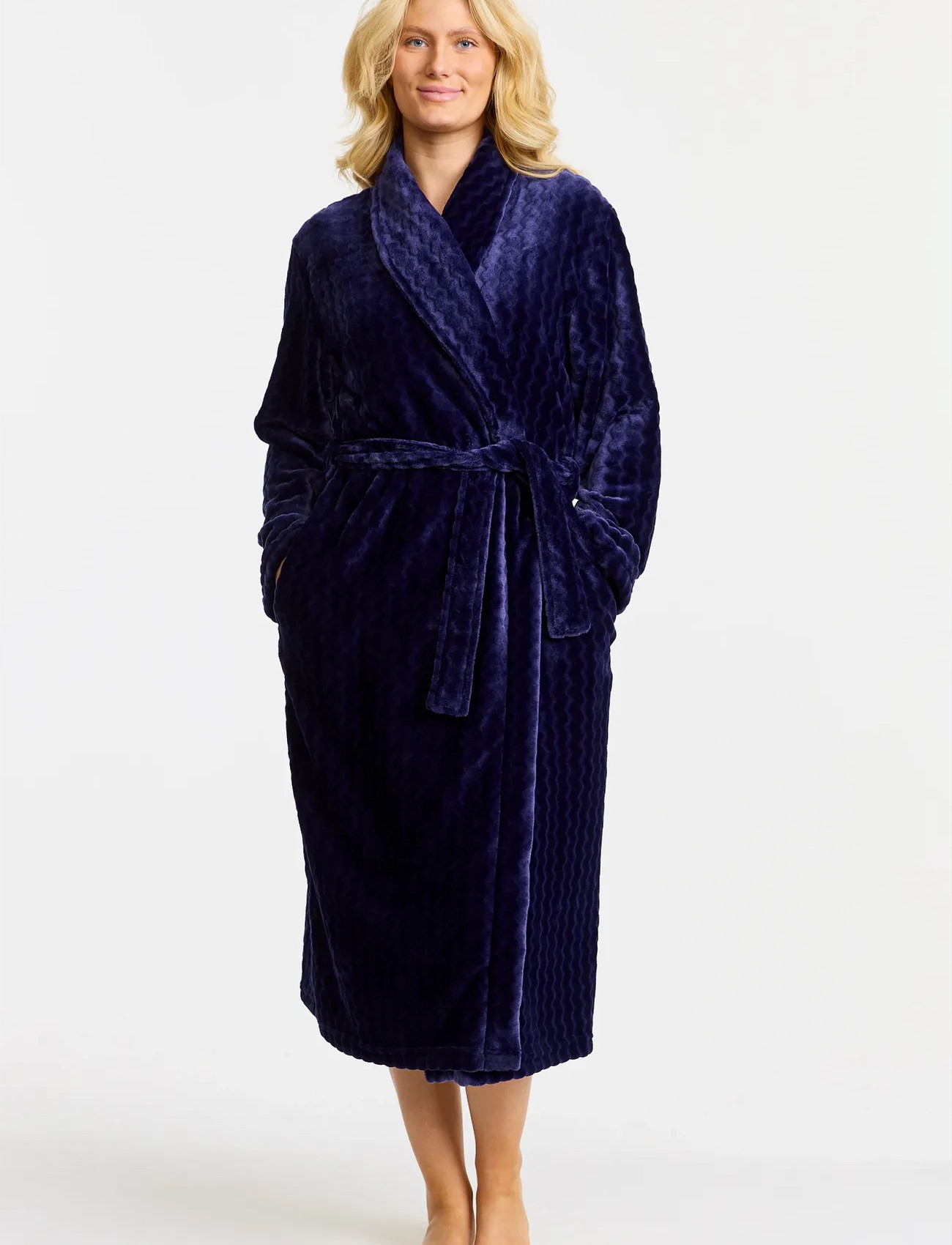 Damella of Sweden Robe, L, Navy, Nat- Og Loungewear > Morgenkåber, Dame