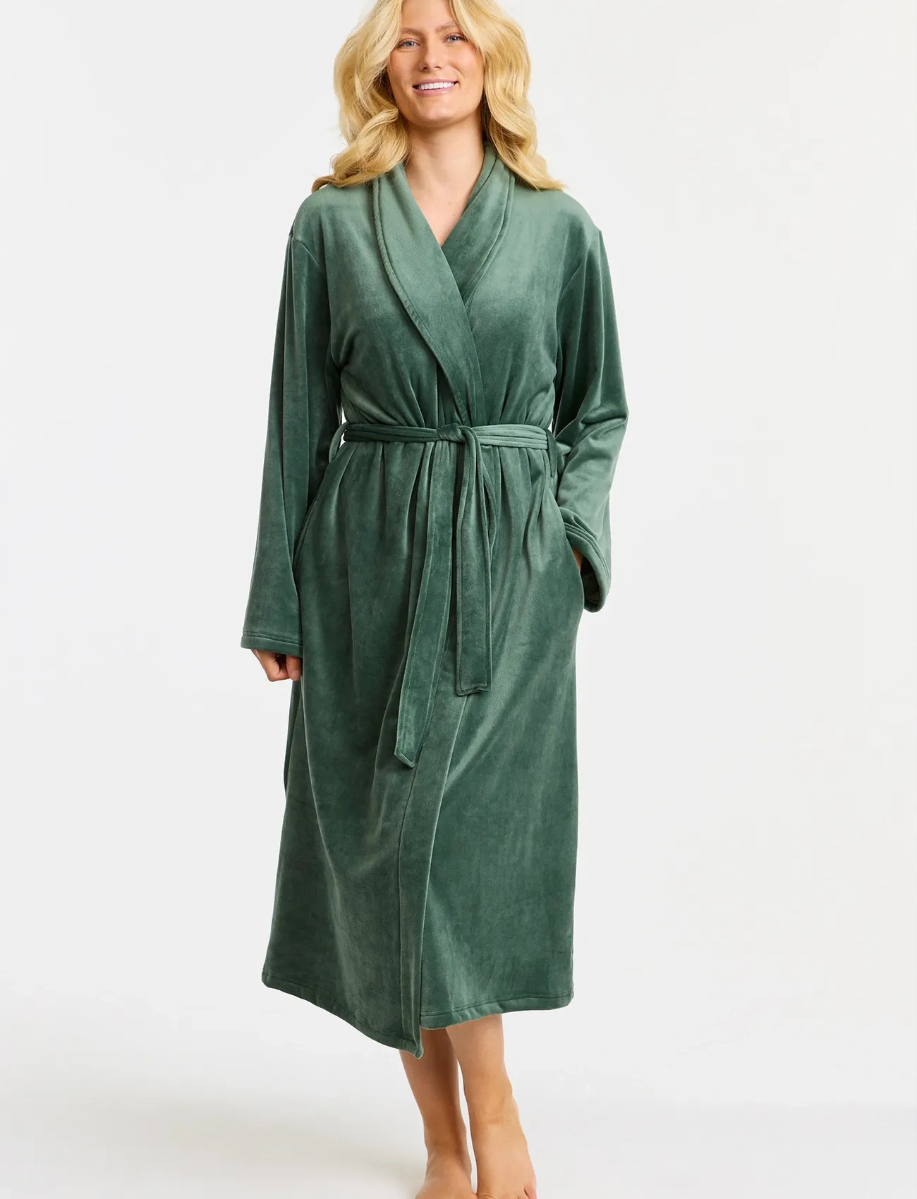 Damella of Sweden Robe, L, Green, Nat- Og Loungewear > Morgenkåber, Dame