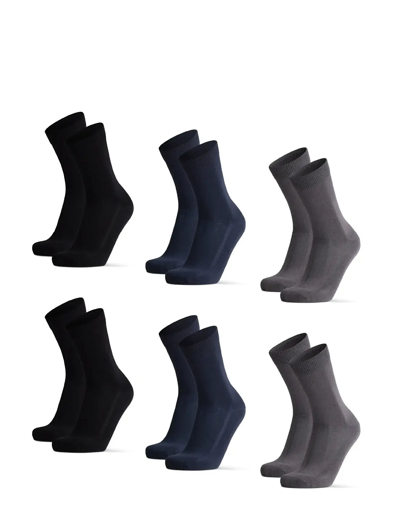 Dänisch ENDURANCE Bamboo Crew Socken 6-Pack Schwarz - 48-51 - Damen