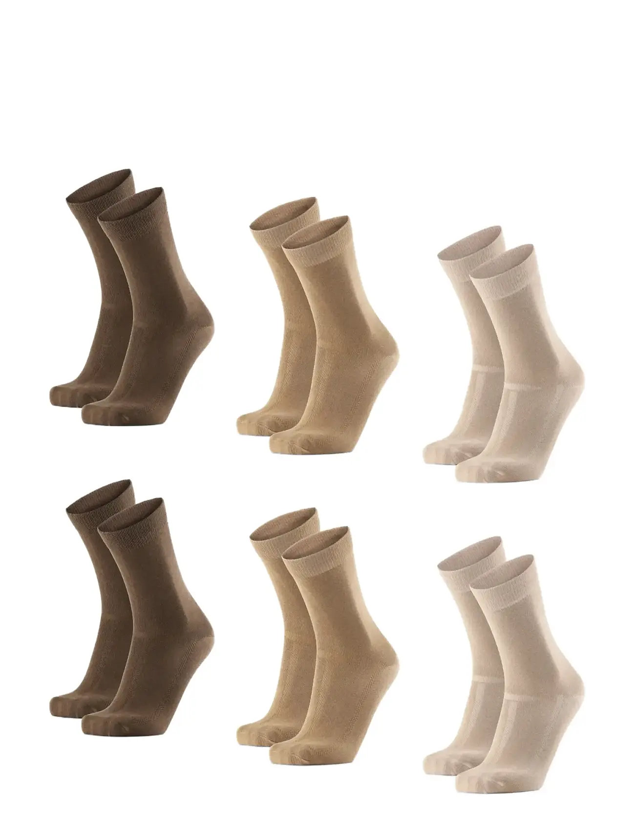 Dänisch ENDURANCE Bamboo Crew Socken 6-Pack Beige - 43-47 - Damen