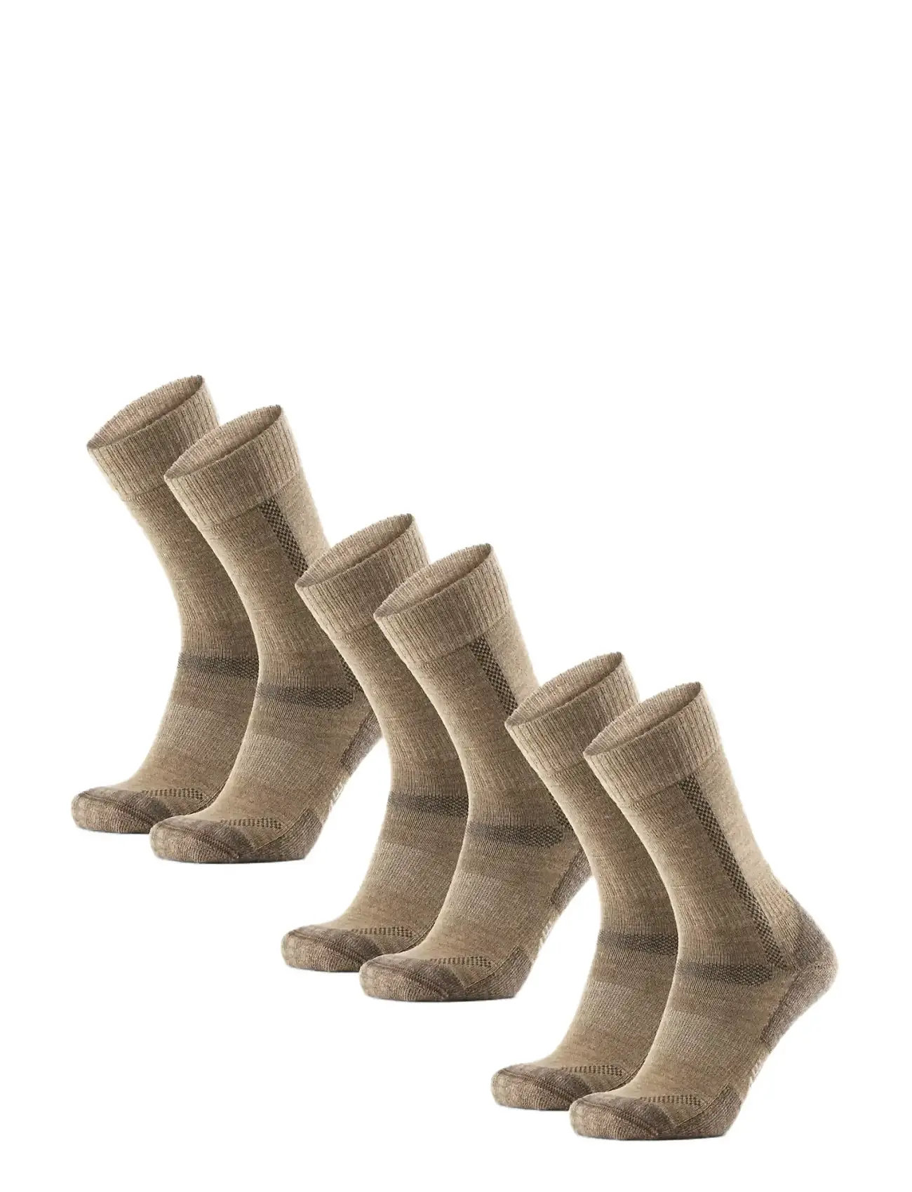 Dänisch ENDURANCE Klassisch Hiking Crew Socken 3-Pack Beige - 39-42 - Damen