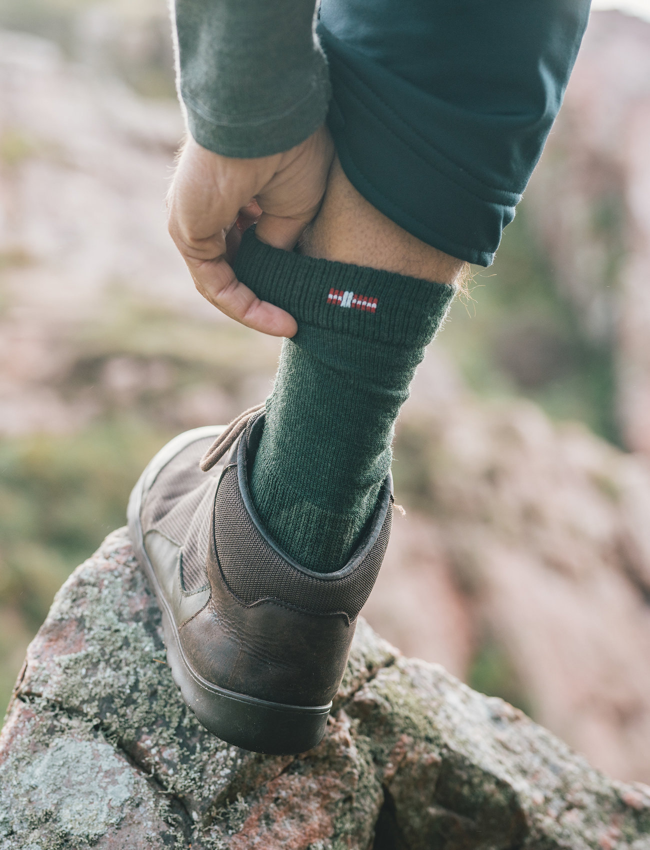 Danish Endurance Classic Hiking Crew Socks 3-Pack, 43-47, Khaki green, Sokker > Almindelige Sokker, Dame
