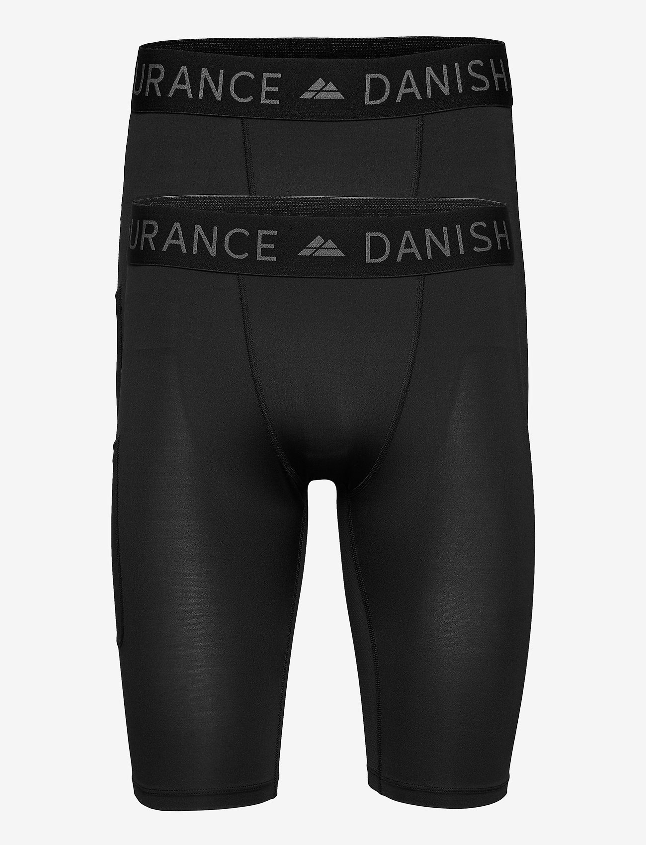 Danish Endurance - Mens Running Compression Tights 2 Pack - träningstights - black - 0
