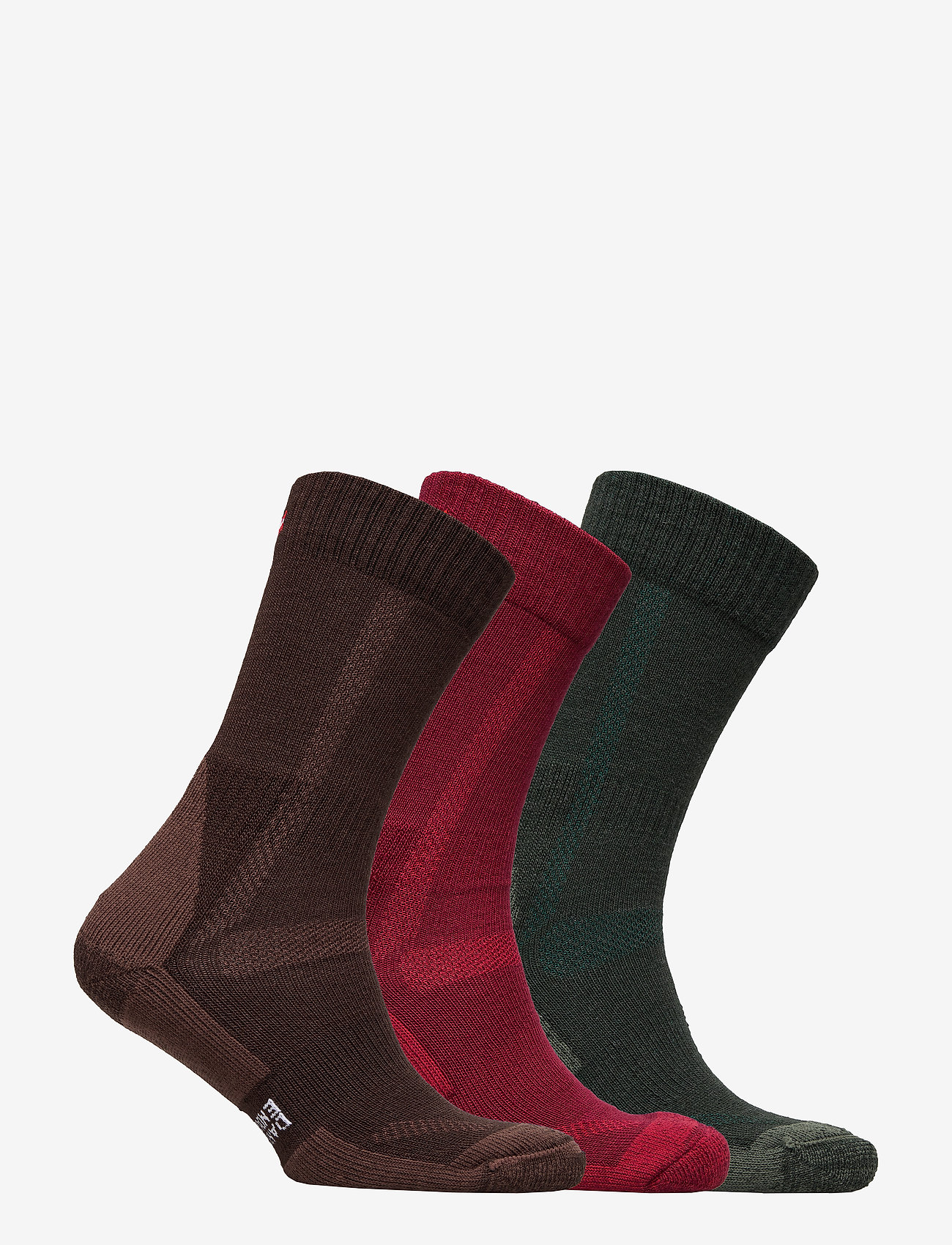Danish Endurance - Classic Merino Wool Hiking Socks 3 Pack - vanliga strumpor - multicolor (green, brown, red) - 1