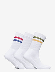 Danish Endurance - Tennis Performance Crew Socks 3 Pack - vanliga strumpor - white retro (stripes in red/blue, white, green/yellow) - 1