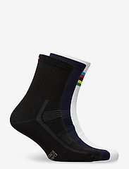 Danish Endurance - High Cycling Socks 3 Pack - cykelutrustning - multicolor (1x black, 1x blue, 1x white/stripes) - 1