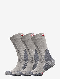 Classic Merino Wool Hiking Socks 3 Pack - yogastrumpor - light grey