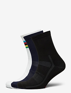 High Cycling Socks 3 Pack - Équipement de vélo - multicolor (1x black, 1x blue, 1x white/stripes)