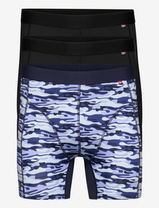 Sport Polyester Trunks 3 Pack - boxerkalsonger - multicolor (2x black, 1x blue camouflage)