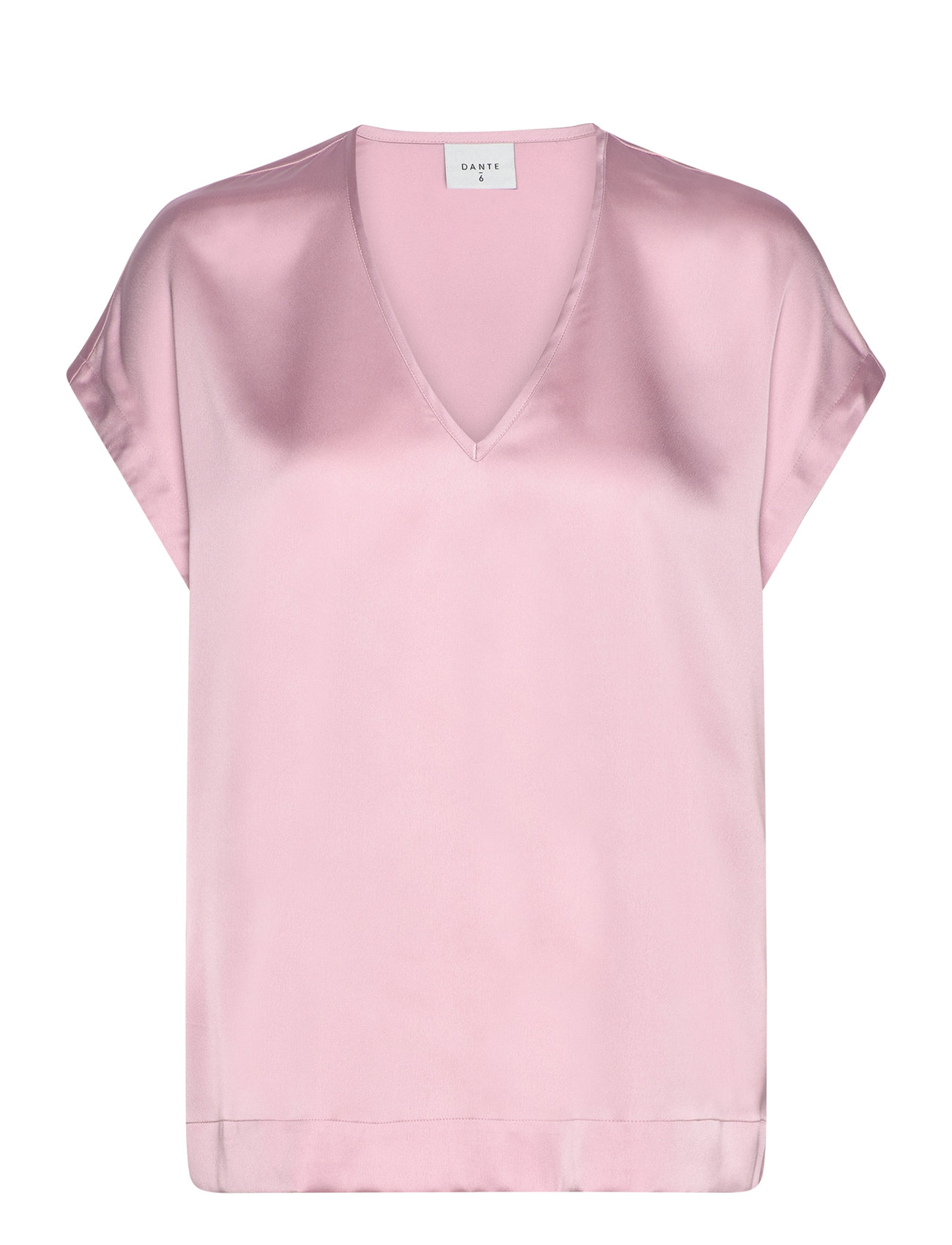 D6Luiza Satin V-Neck Top Pink Dante6