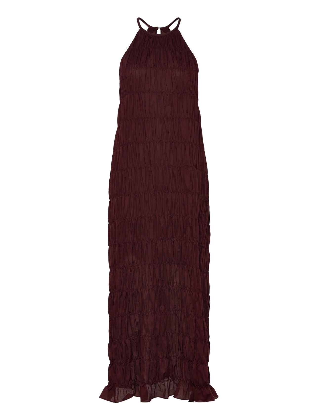 Dante6 Dante6-Nelkis Smocked Halter Dress Burgundy