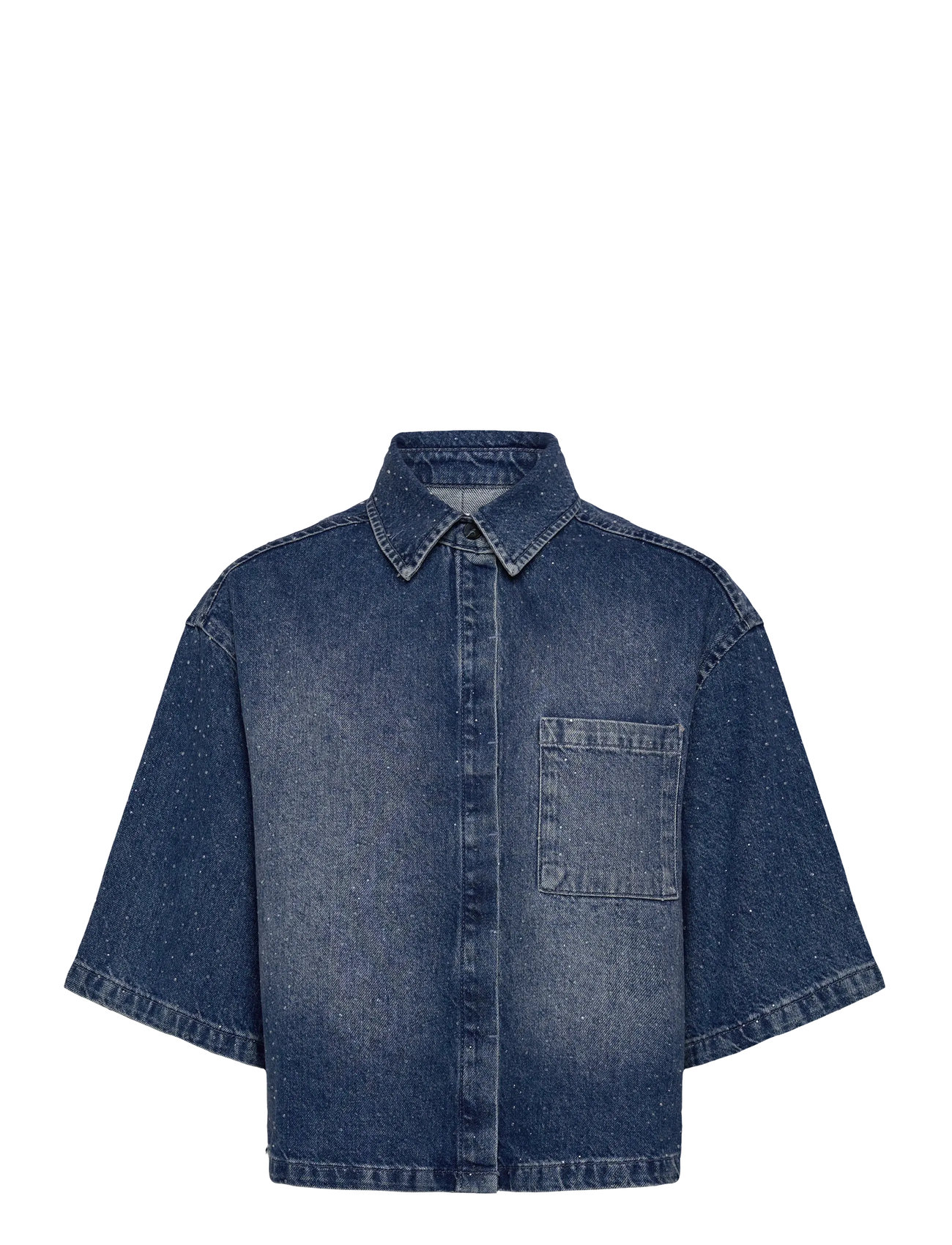 DANTE6 Dante6-Daisy Rhinestone Denim Shirt Blau - 42 - Damen