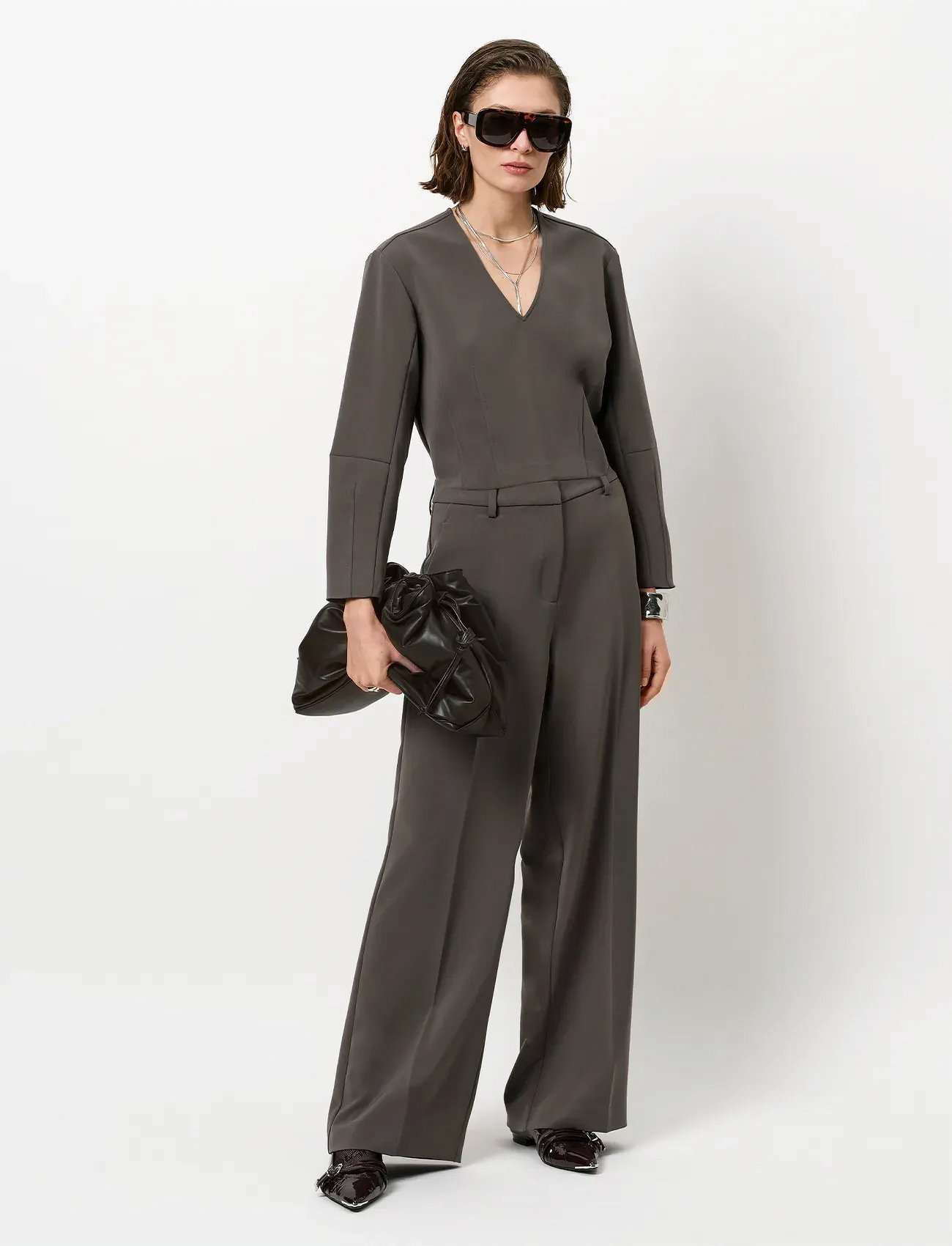 Dante6 Dante6-Alain Tailored Pants, 34, Brown, Bukser > Jakkesætsbukser, Dame