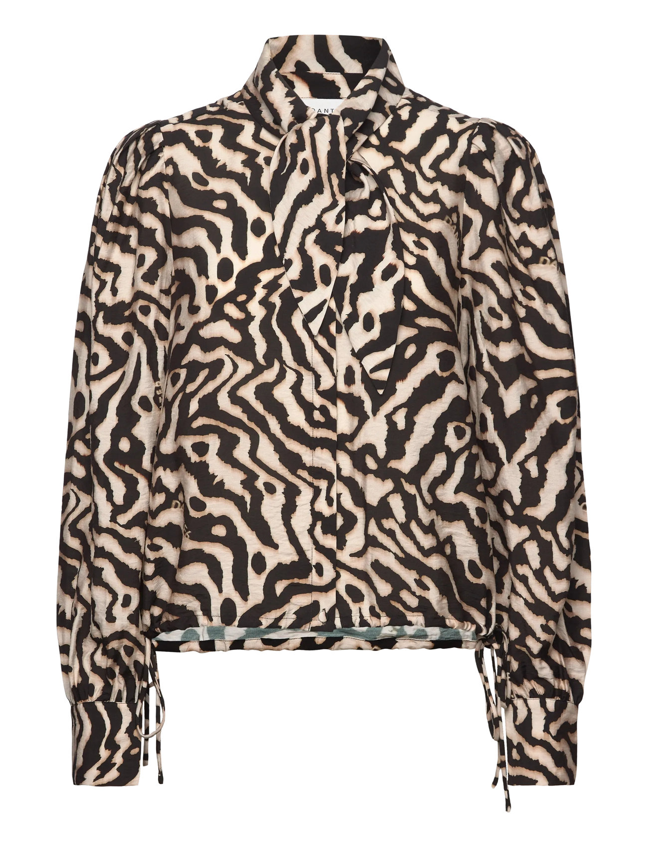 DANTE6 Dante6-Cheska Printed Pussy Bow Bluse Braun - 36 - Damen