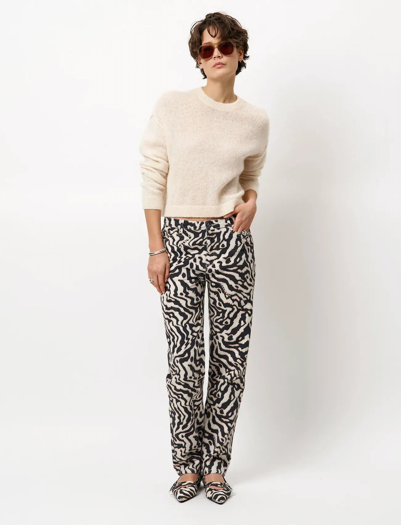 Dante6 Dante6-Ariama Crewneck Sweater, L, Cream, Strik > Trøjer, Dame