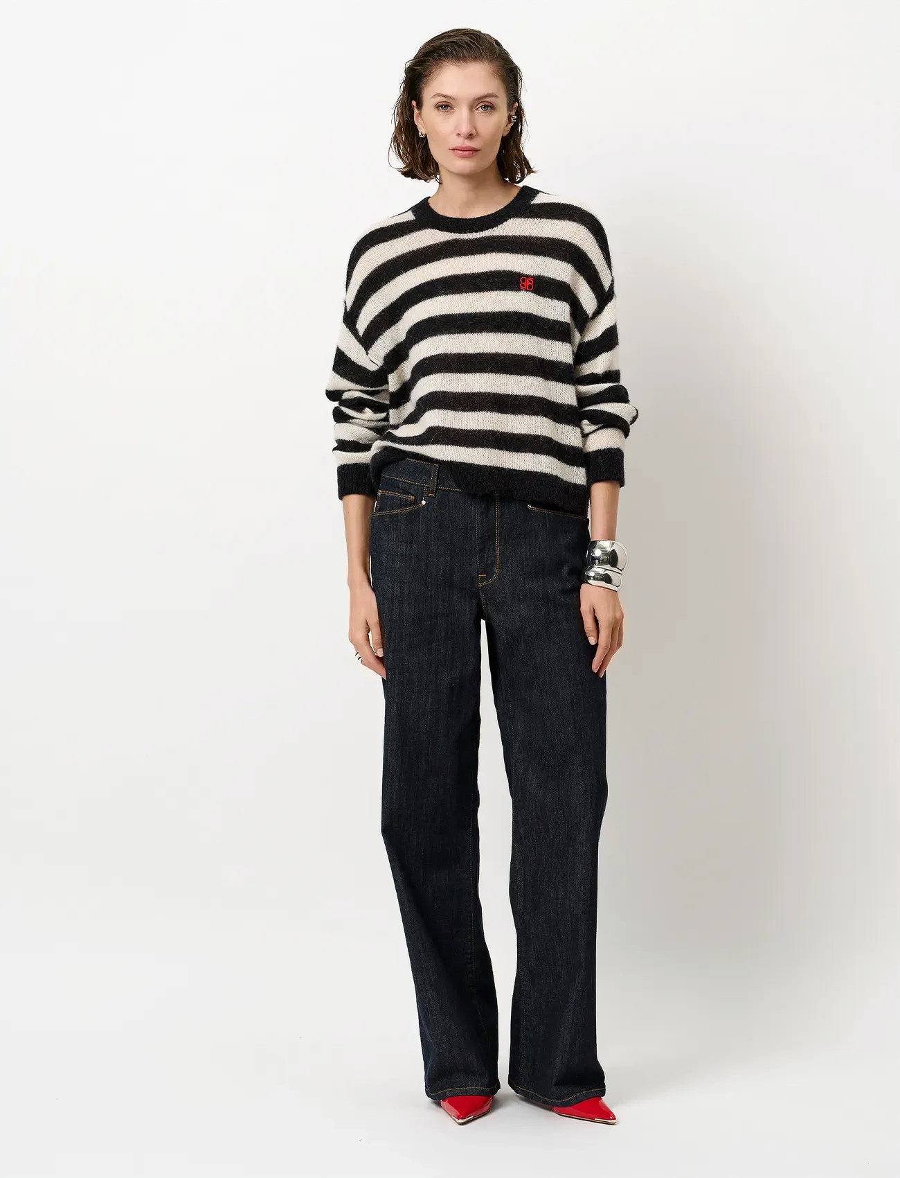 Dante6 Dante6-Ariama Striped Sweater, XL, Black, Strik > Trøjer, Dame