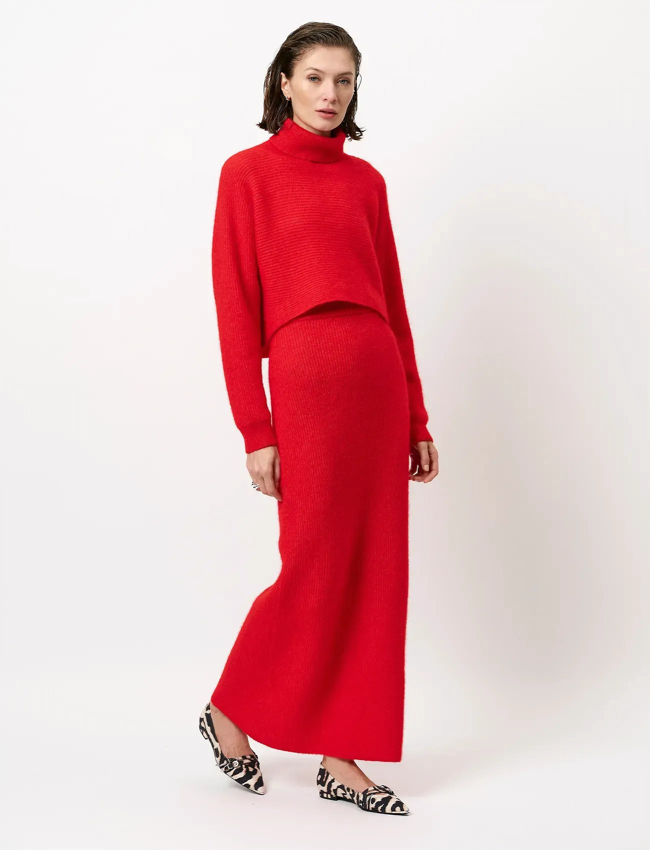 Dante6 Dante6-Yuria Turtle Neck Sweater, XS, Red, Strik > Rullekrave, Dame