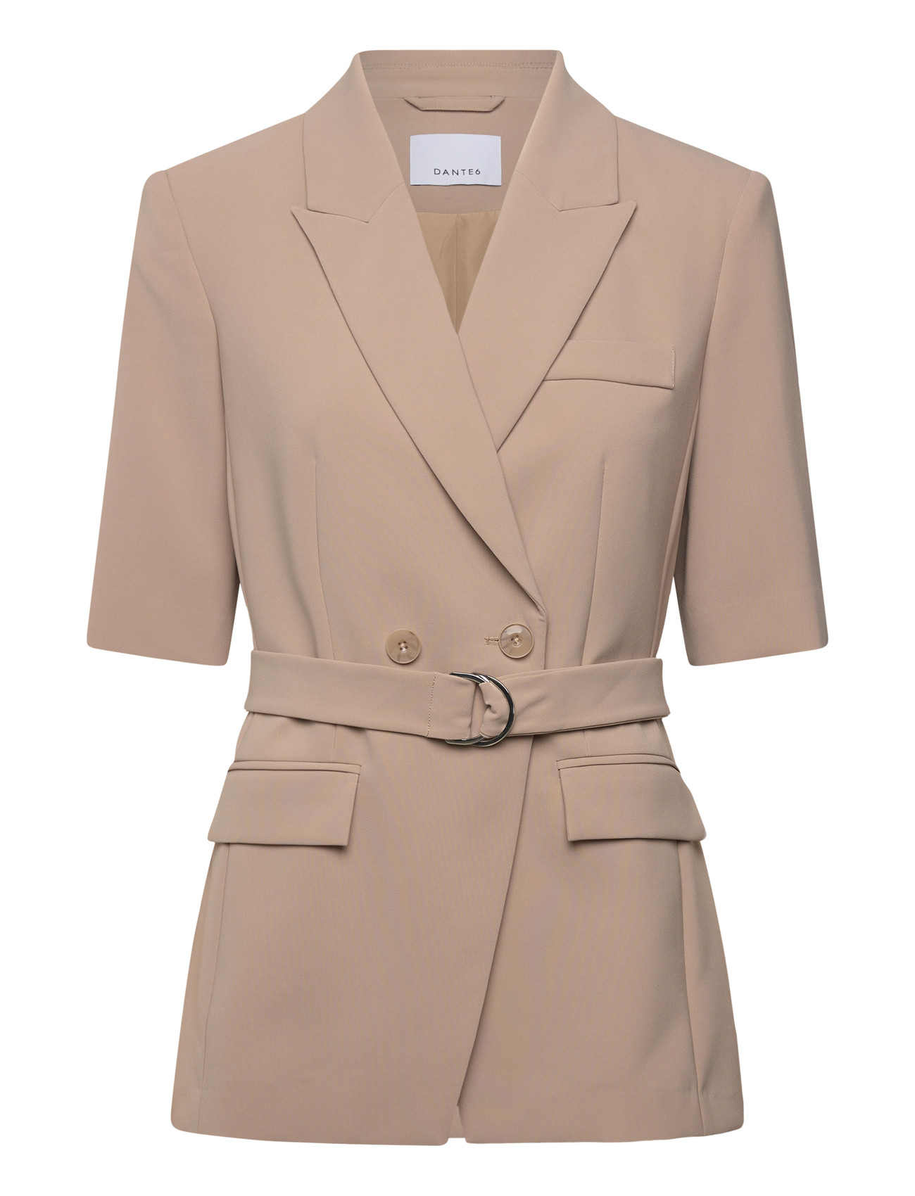 Dante6 Dante6-Nissa Short Sleeves Blazer, 36, Beige, Blazere > Blazere Med Bælte, Dame