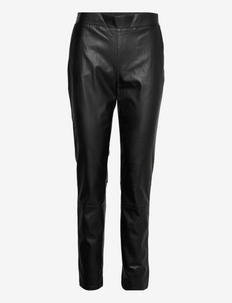 Lebon faux pants - leather trousers - raven