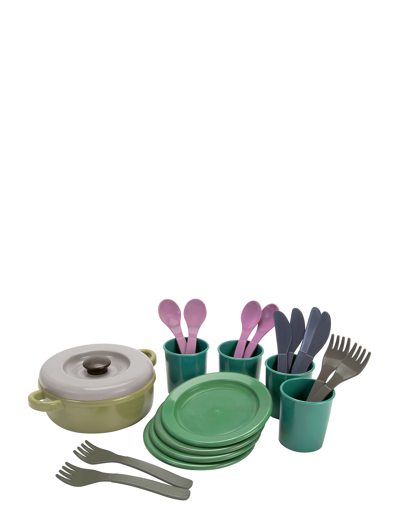 Green Bean Dinner Set In Net 22 Pcs Toys Toy Kitchen & Accessories Toy Kitchen Accessories Multi/patterned Dantoy