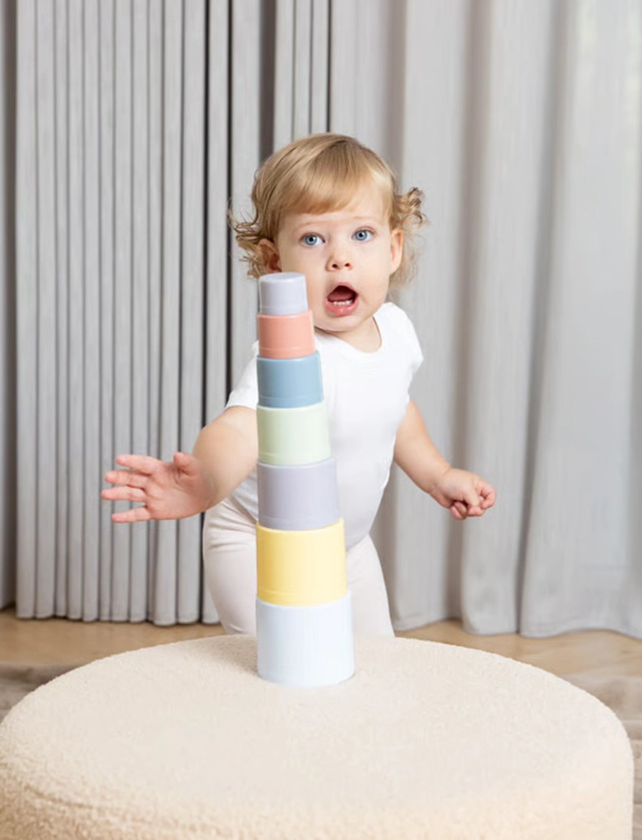 Dantoy Ft Play Cups In Net 7 Pcs, One Size, Multi/patterned, Educational Legetøj > Stackable Blocks, Børn
