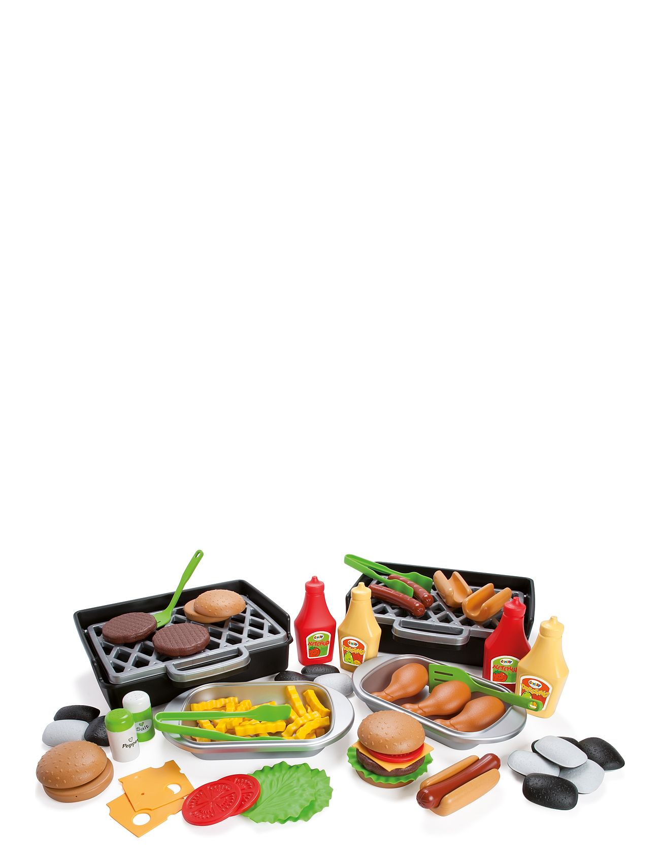 Bbq Deluxe Set-79 Pcs Ctn. Toys Toy Kitchen & Accessories Toy Food & Cakes Multi/patterned Dantoy