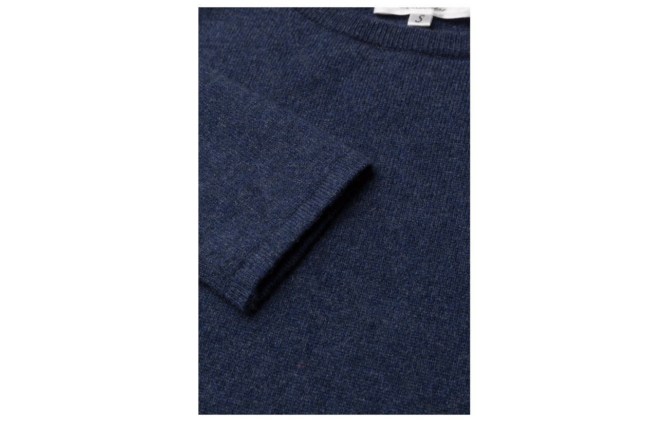 100 Cashmere Front Denim Blue Cachemire Sweater Davida Wrap RwqdYAA