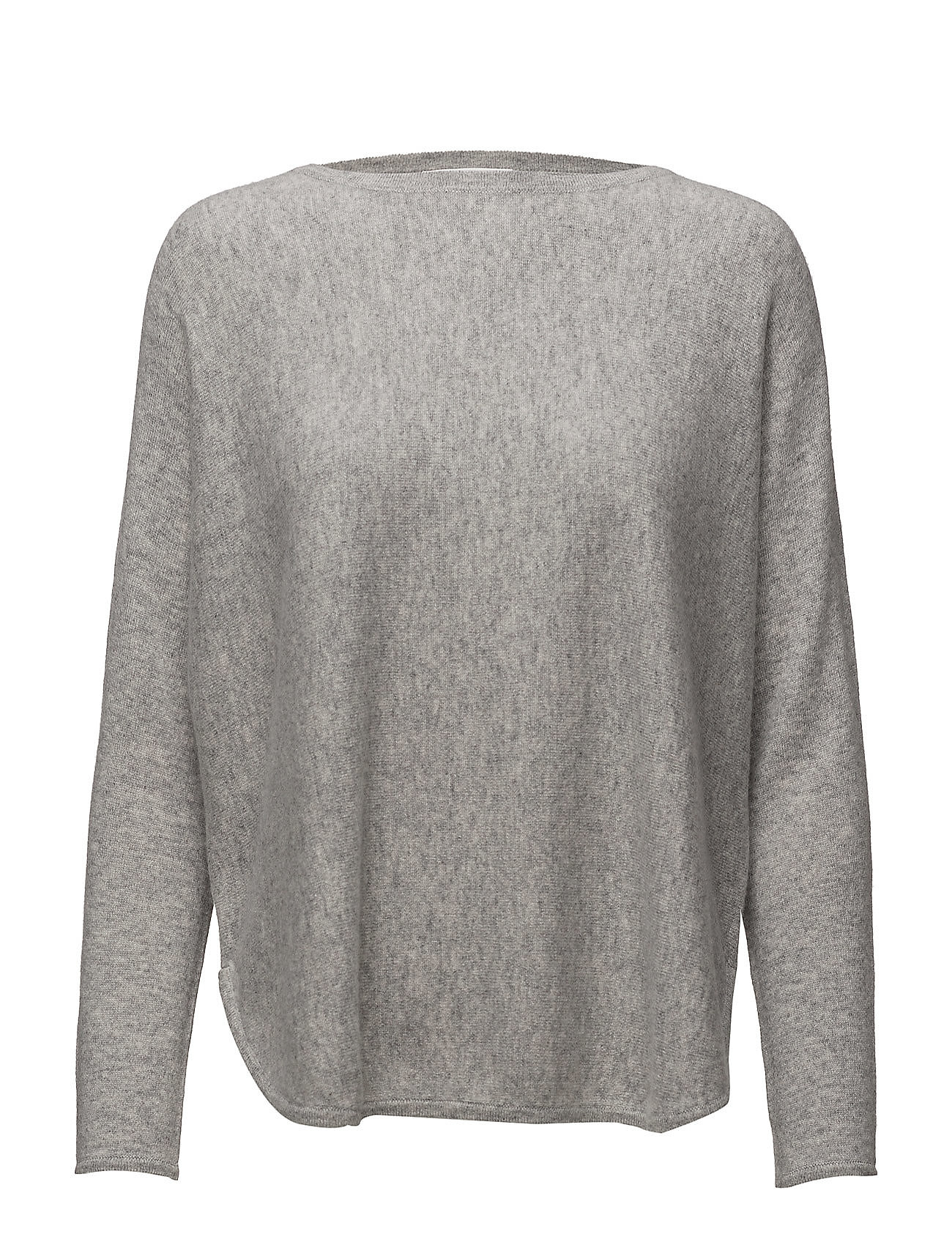 DAVIDA CASHMERE Curved Pullover Grau - S - Damen