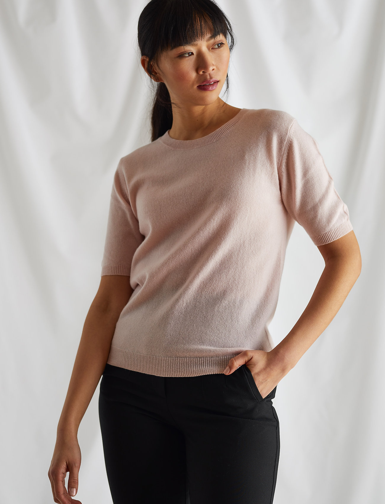 Davida Cashmere T-Shirt Oversized, L, Coral, Strik > Trøjer, Dame