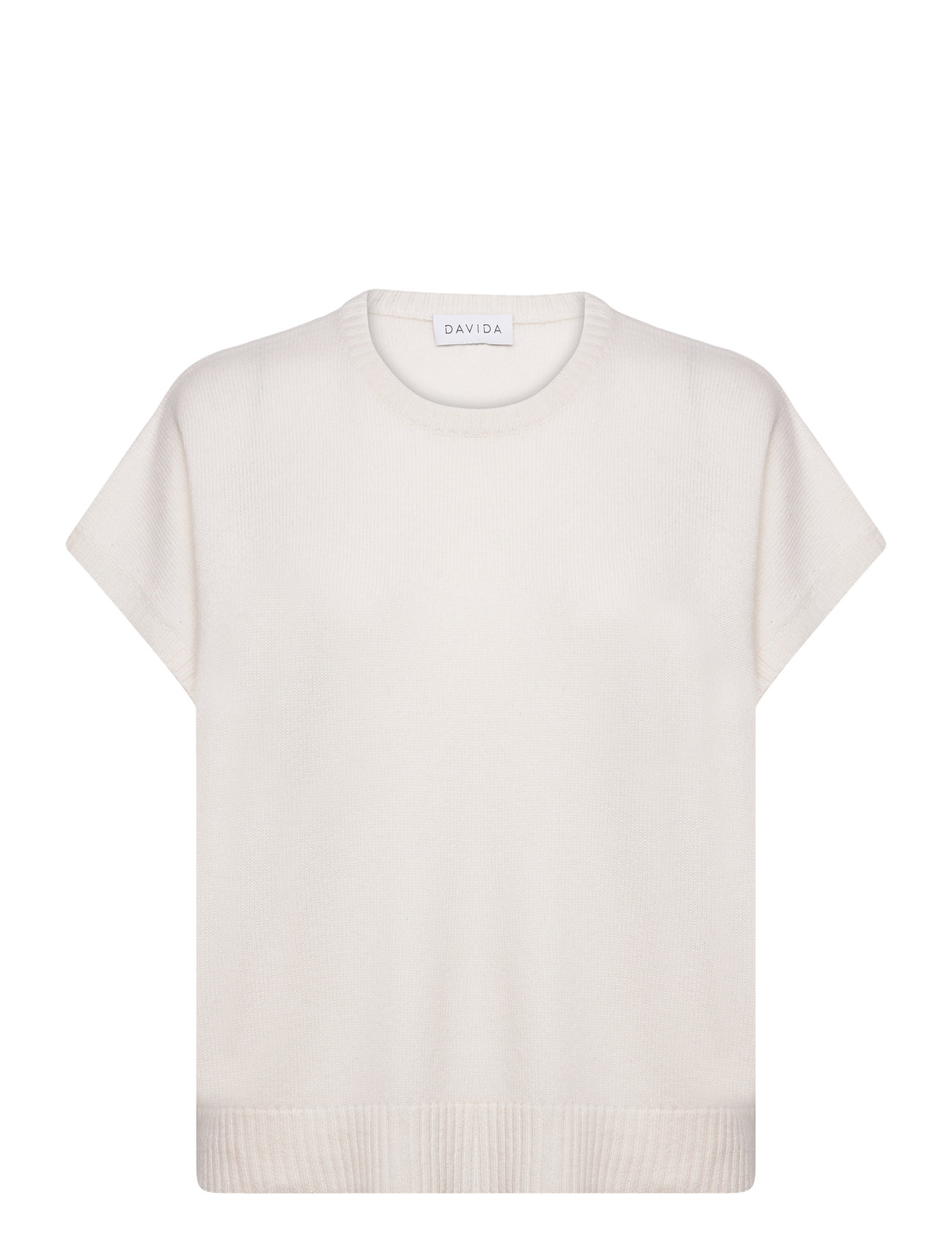 Cap Sleeve T-Shirt Designers Knitwear Jumpers Cream Davida Cashmere