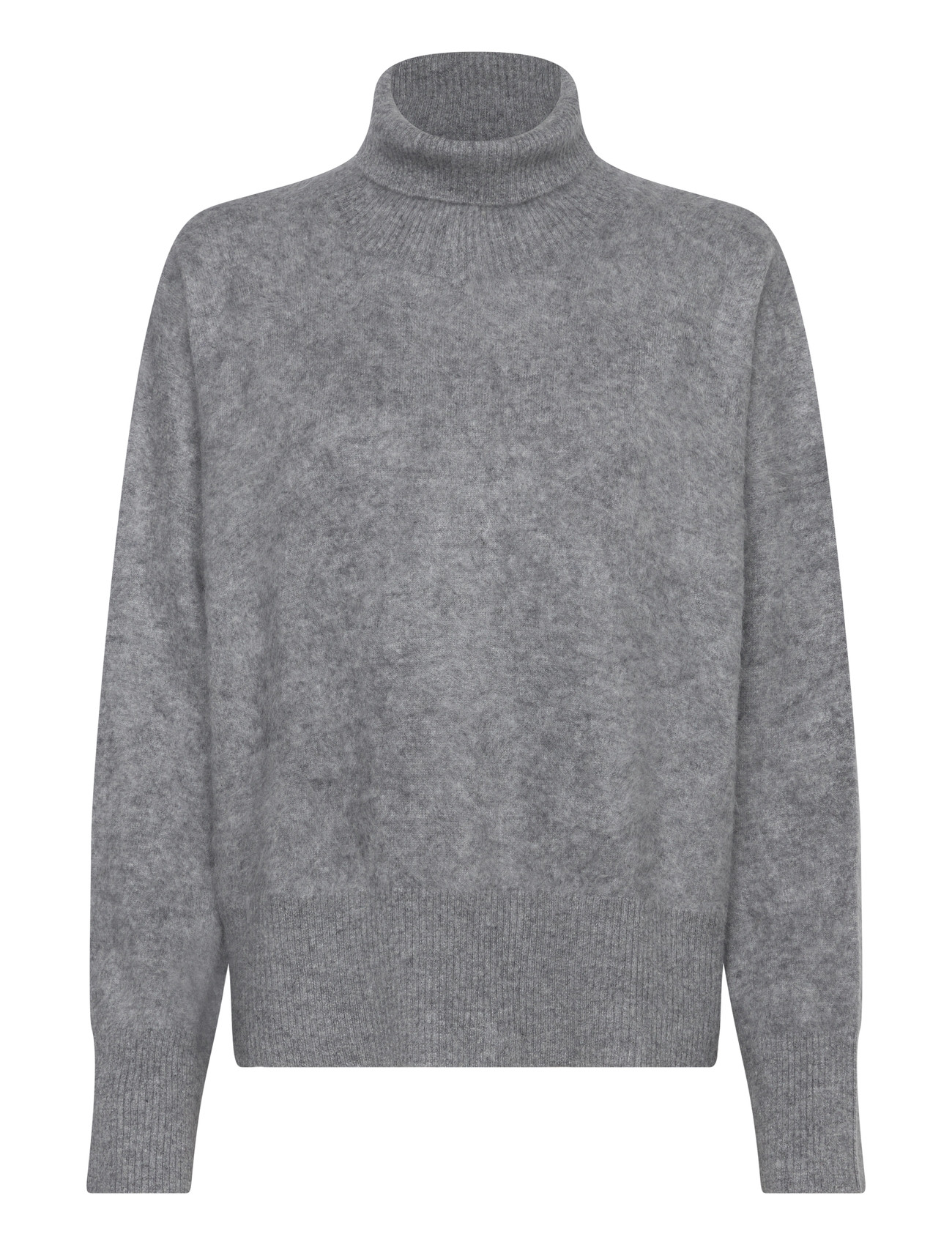 Davida Cashmere Brushed Roll Neck Sweater, M, Grey, Strik > Rullekrave, Dame