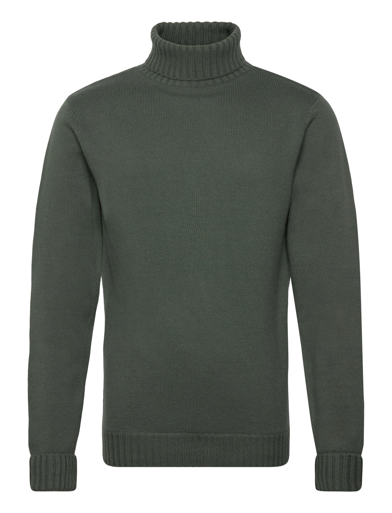 Davida Cashmere Man Chunky Roll Neck Sweater, S, Khaki green, Strik > Rullekraves, Herre