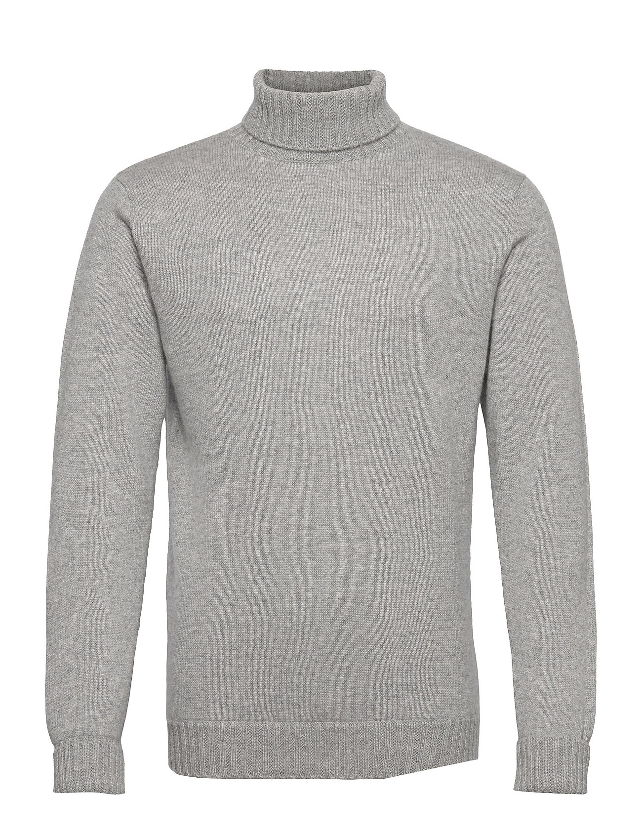 Davida Cashmere Man Chunky Roll Neck Sweater, L, Grey, Strik > Rullekraves, Herre