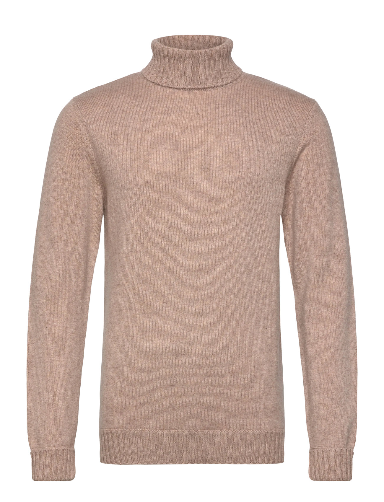 Davida Cashmere Man Chunky Roll Neck Sweater, S, Beige, Strik > Rullekraves, Herre