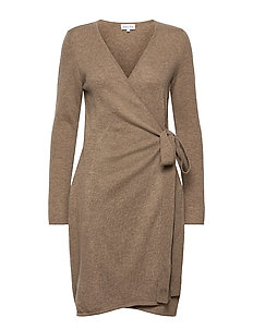 Davida Cashmere Wrap Over Dress (Light Grey) - 191.20 € | Boozt.com