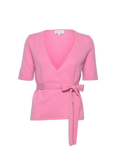 Davida Cashmere Short Sleeve Wrap Cardigan Cardigans Boozt
