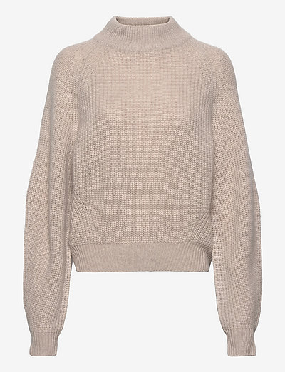 Chunky Structured Rib Sweater - rullekraver - light beige